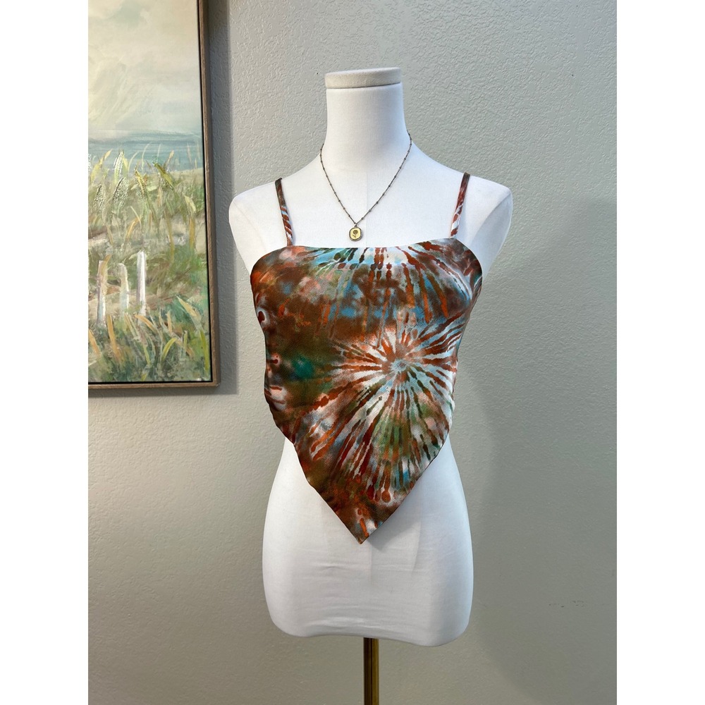 Y2K Tie Dye Handkerchief Hem Cami Festival Fairy Grunge Top - Picture 9 of 9